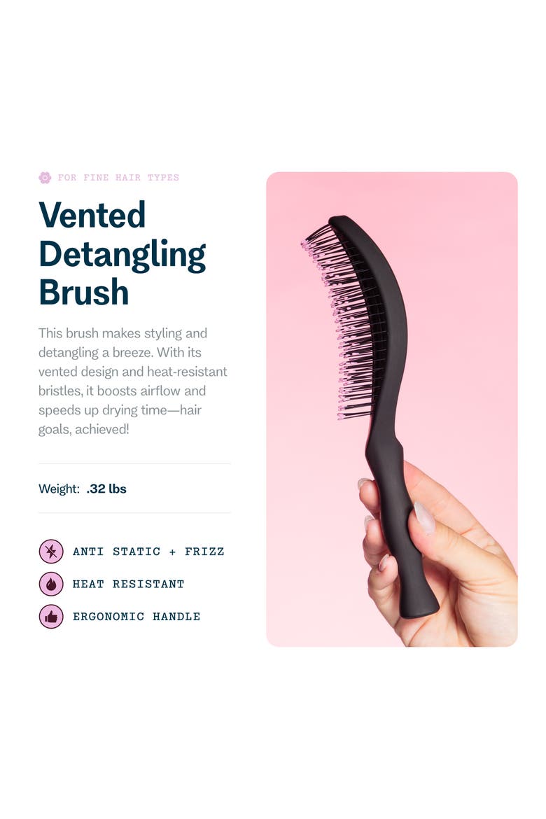 Vented Detangling Brush, Alternate, color, Black