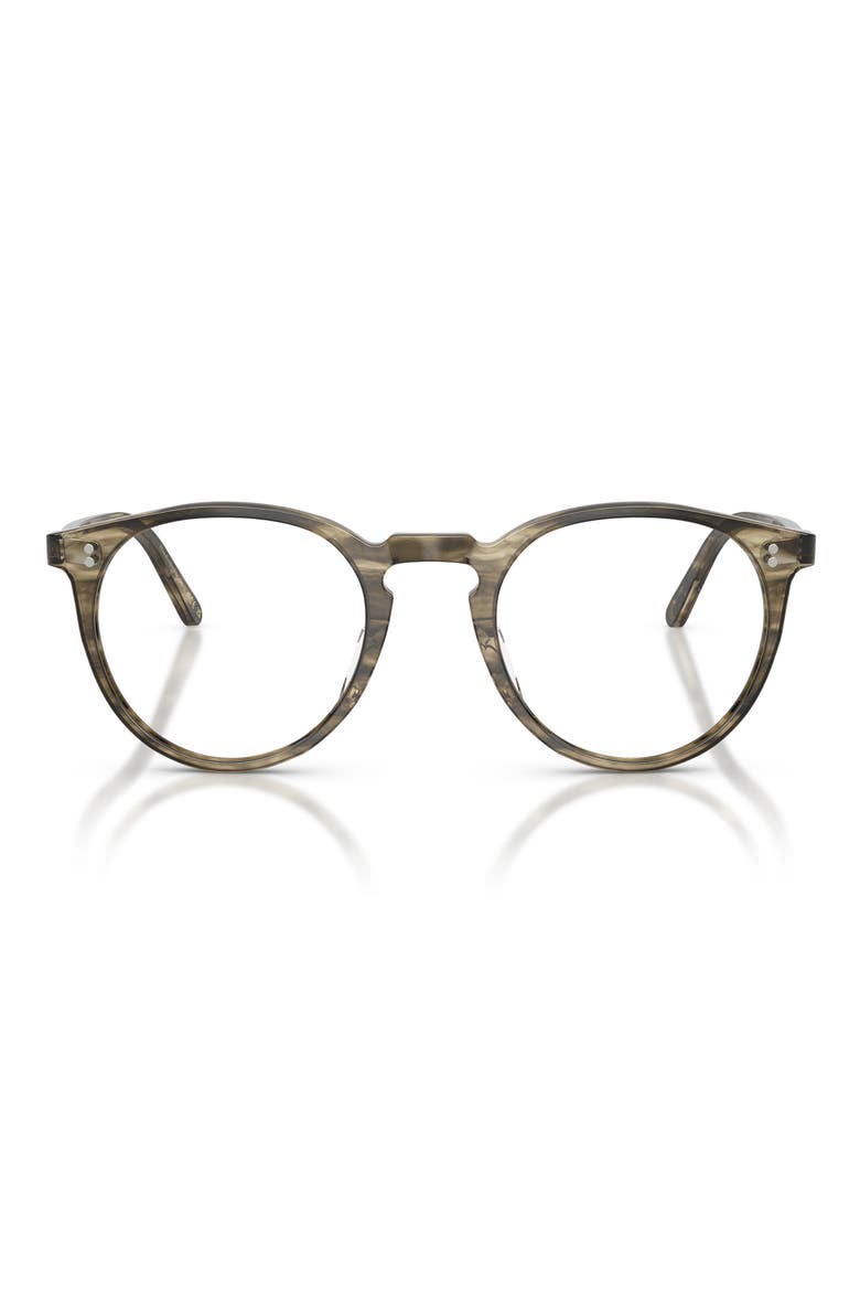 O'Malley 47mm Round Optical Glasses, Main, color, SOFT OLIVE BARK/ DEMO LENS