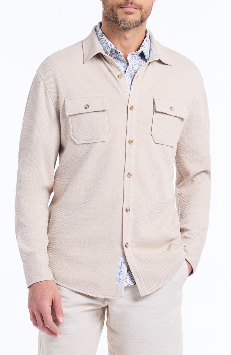 Robert Graham Eastling Cotton Button-Up Shirt, Main, color, Oatmeal