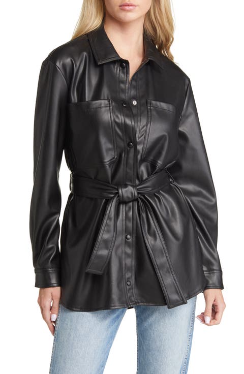 Bella Faux Leather Shirt Jacket