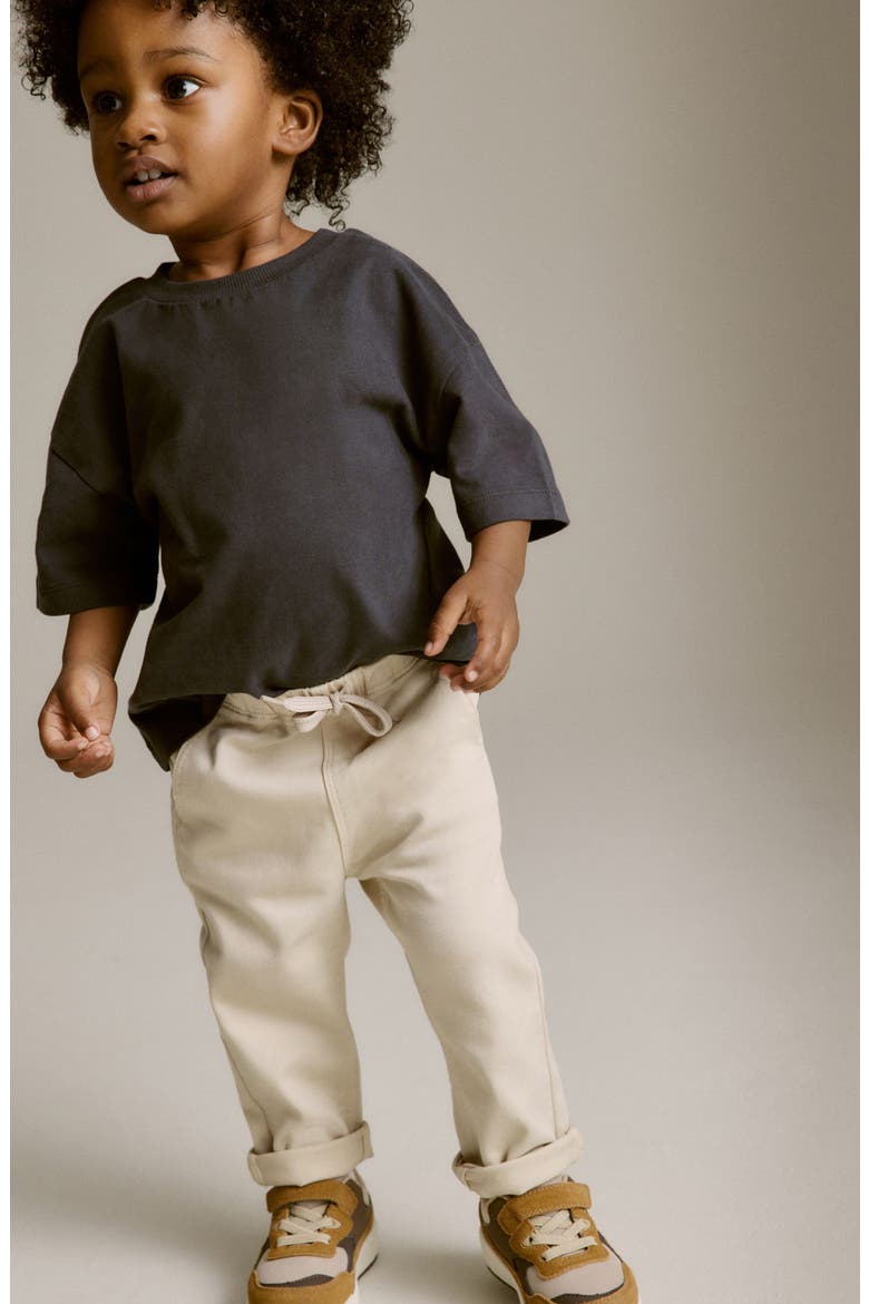 Kids' Drawstring Denim Pants, Main, color, NATURAL