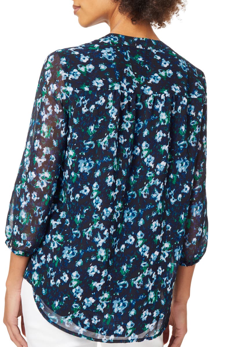 Jones New York Floral V-Neck Tunic Blouse, Alternate, color, 