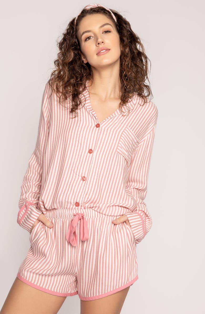 PJ Salvage Stripe Hype Sateen Short Pajamas, Alternate, color, 