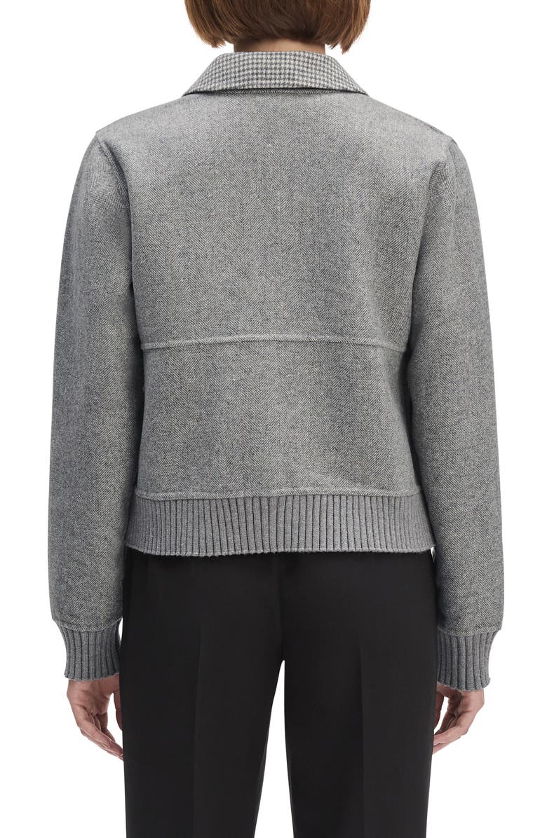 Favorite Daughter The City Wool Blend Bomber Jacket, Alternate, color, Grey/ Grey Houndstooth