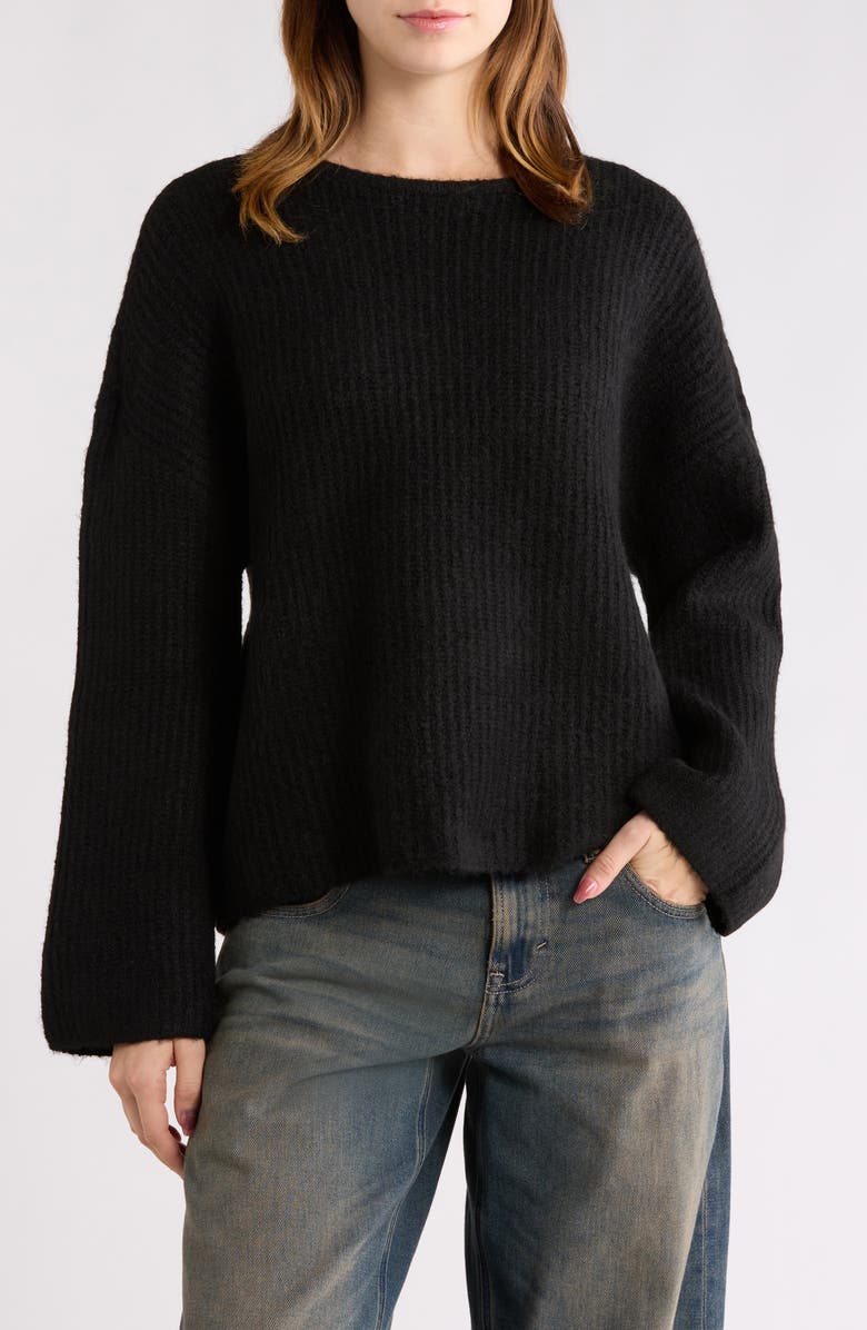 PacSun Aria Crewneck Sweater, Main, color, Black