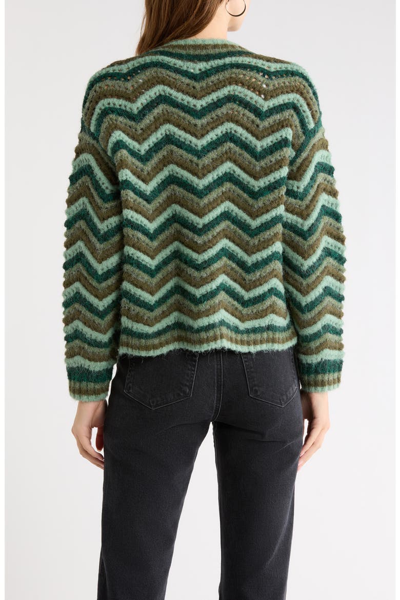 Harp Zig Zag Cardigan, Alternate, color, EMERALD