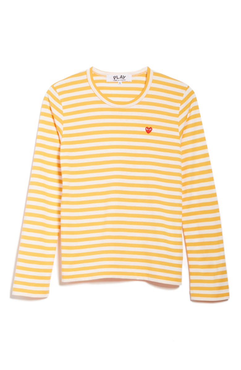 Comme des Garçons PLAY Stripe Long Sleeve T-Shirt, Alternate, color, Yellow