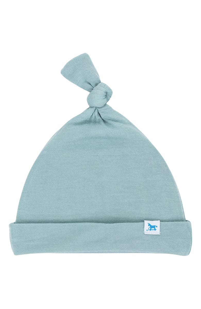 little unicorn Stretch Knit Hat & Swaddle Set, Alternate, color, Blue