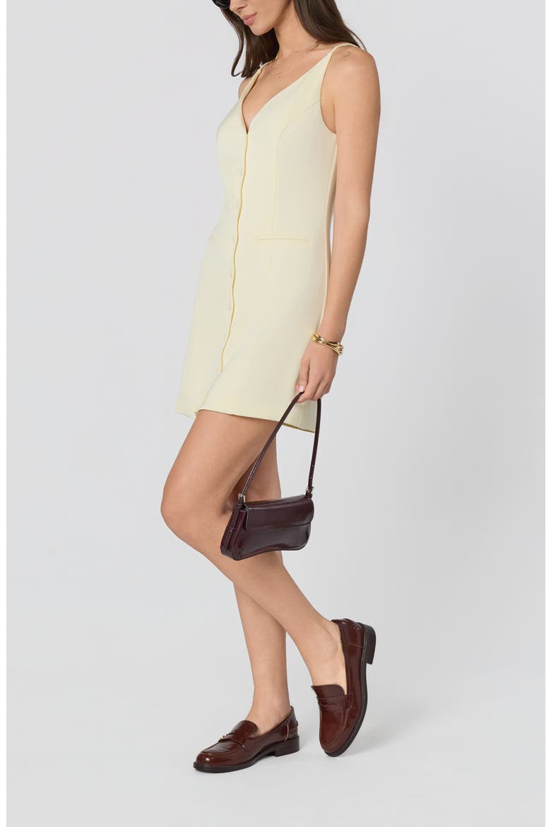 Calissa Scallop Sheath Minidress, Alternate, color, PALE YELLOW