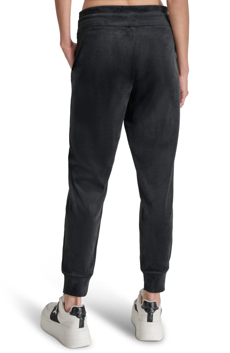DKNY Rhinestone Logo Velour Joggers, Alternate, color, 