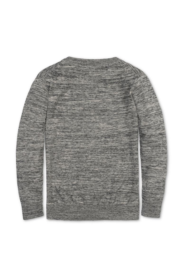 Kids' Organic Crewneck Pullover Sweater, Alternate, color, Black Space Dye