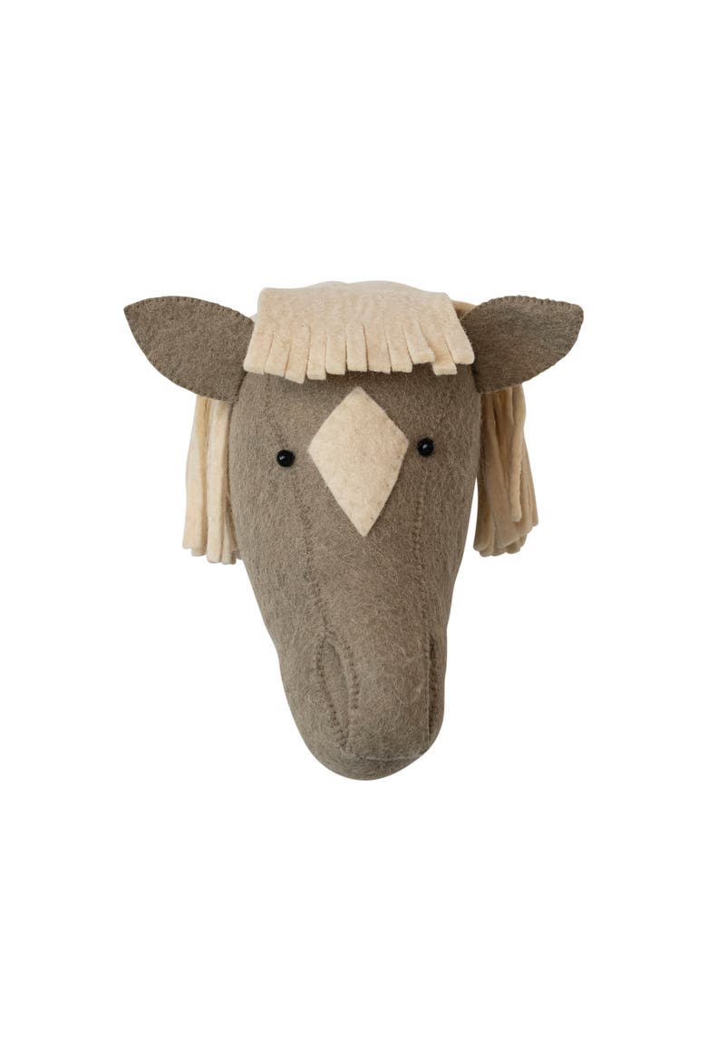 Handmade Wool Felt Horse Head Wall Hanging, Main, color, Grey