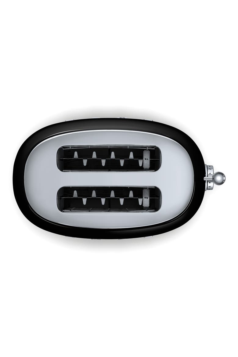 50s Retro Style Two-Slice Toaster, Alternate, color, BLACK