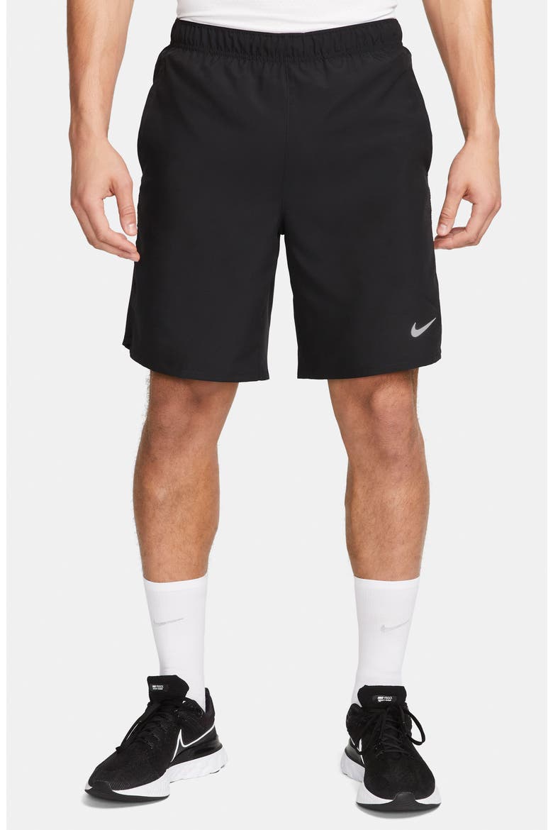 Challenger Dri-FIT Brief Lined Running Shorts, Main, color, 010 BLACK/REFLECTIVE SILV