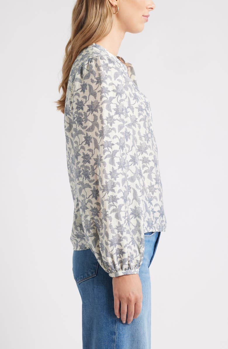 Caslon<sup>®</sup> Embroidered Inset Top, Alternate, color, Ivory- Navy Audrey Floral