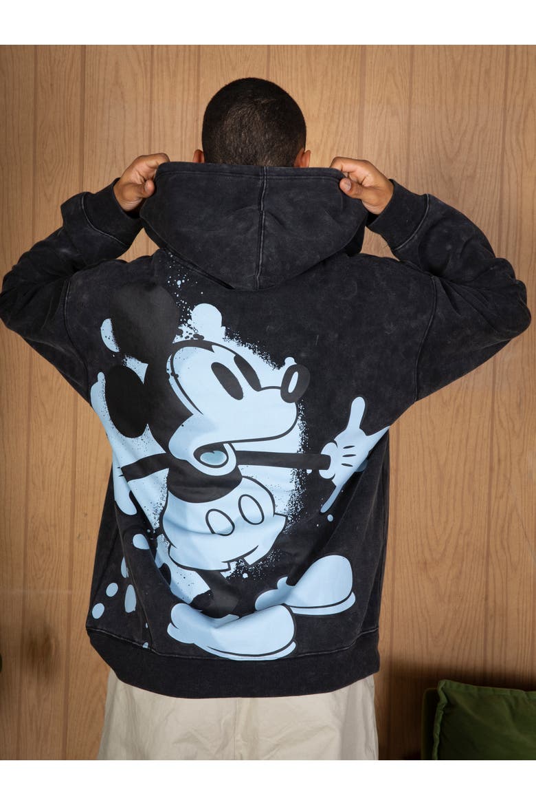 Mickey Mouse Fleece Pullover Hoodie, Alternate, color, Mickey Black Blue