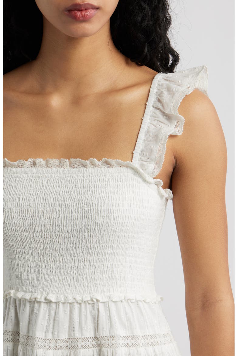 Colbera Lace Ruffle Minidress, Alternate, color, WHITE