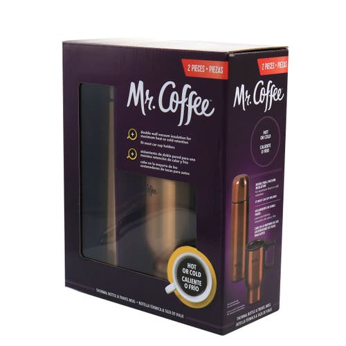 Mr Coffee Mr. Coffee 2pc Thermal Bottle And Travel Mug In Copper