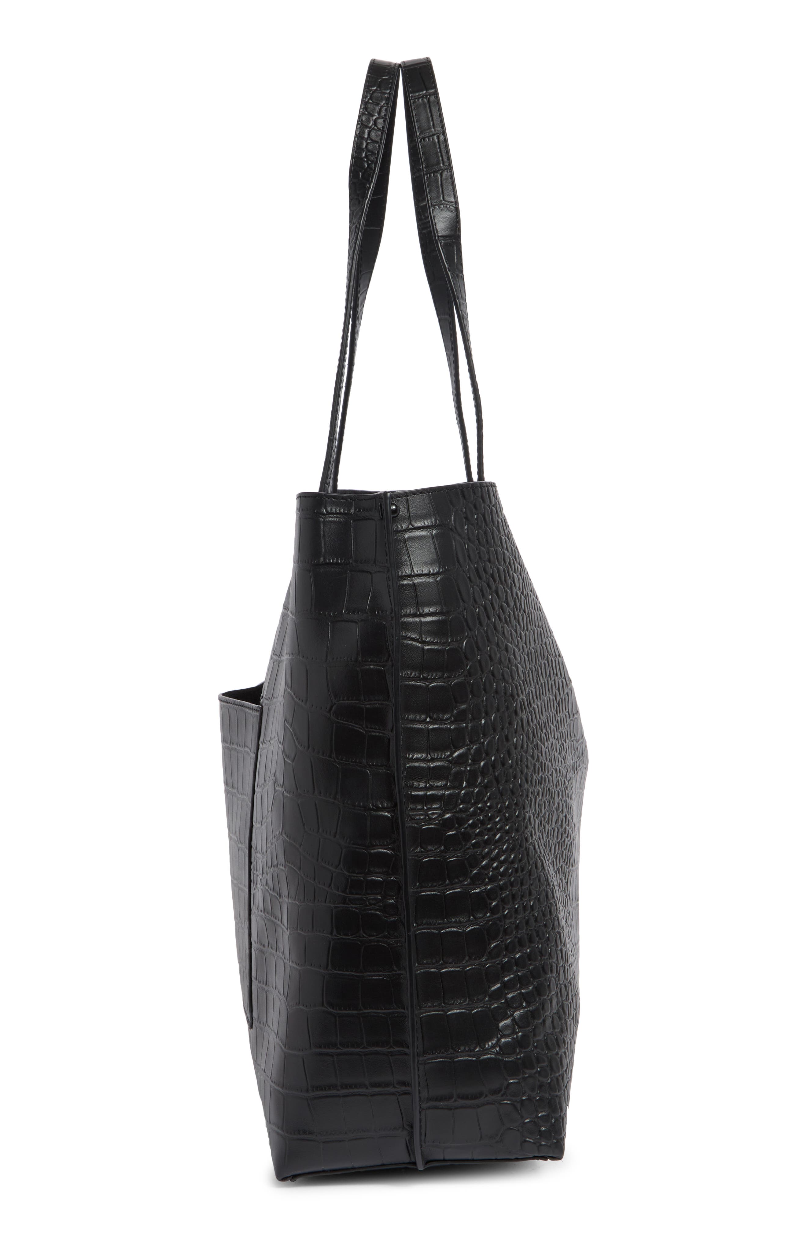 Rebecca Minkoff Megan Soft Croc Embossed Leather Tote Bag, Alternate, color, 