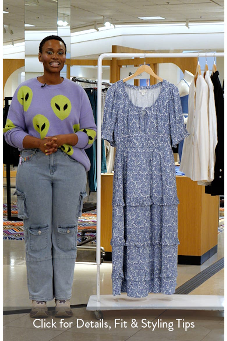 Print Smocked Waist Maxi Dress video