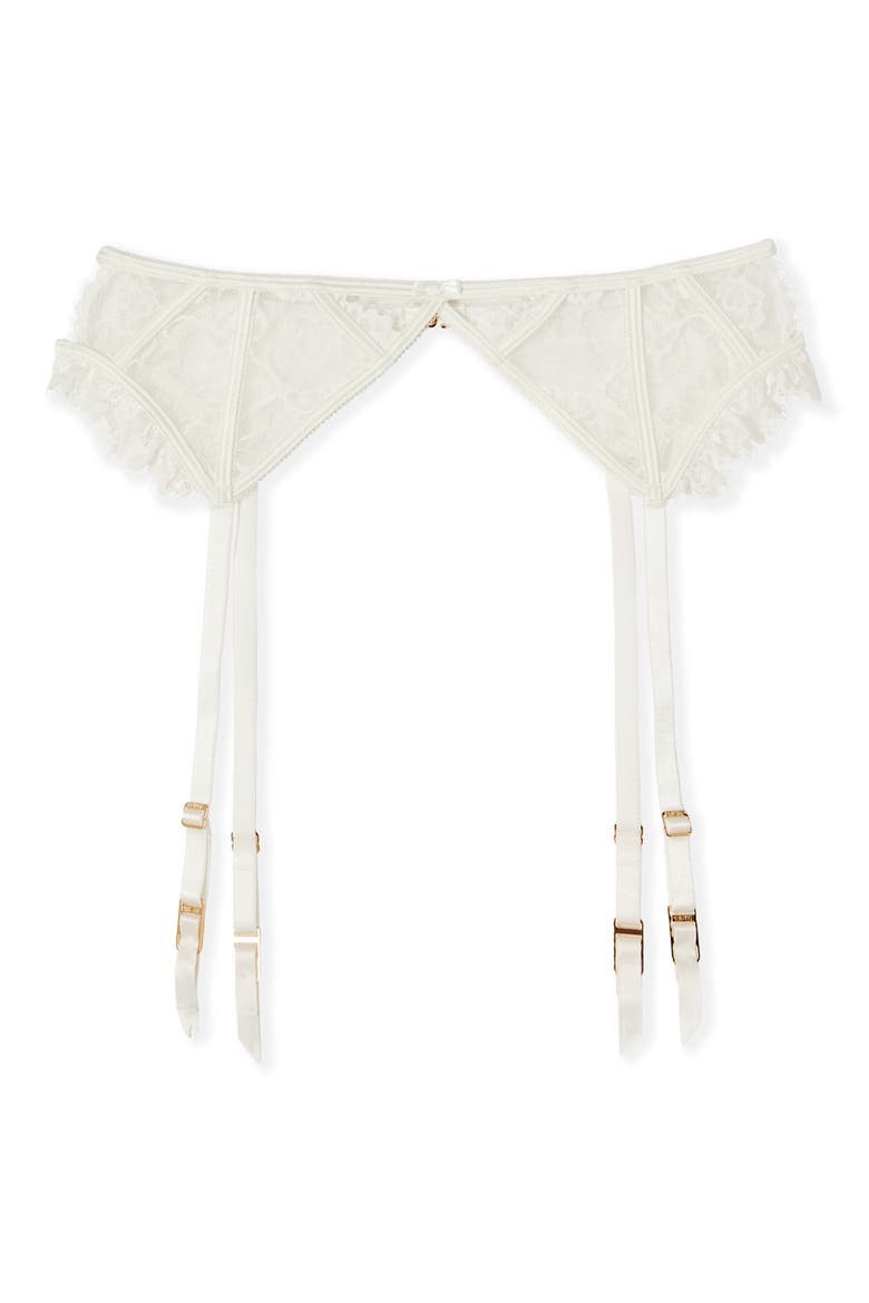 Beloved Porte Jartelle Lace Garter Belt, Alternate, color, WHITE