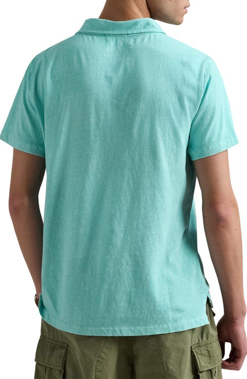 Polo Ralph Lauren Linen & Cotton Polo In Aqua Blue