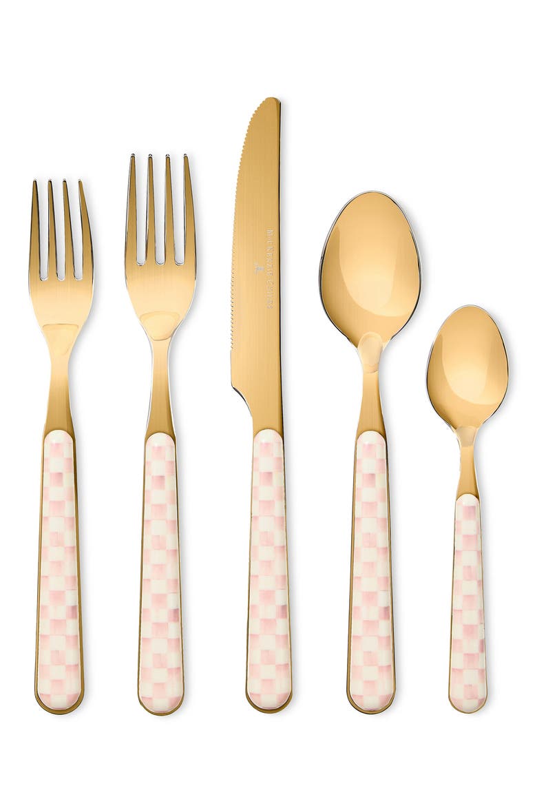 Rosy Check Bistro 5-Piece Place Setting, Main, color, ROSY