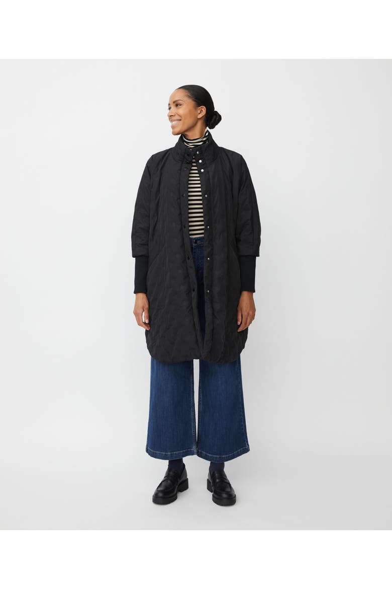 Tilda Long Sleeve High Neck Long Coat, Main, color, Black