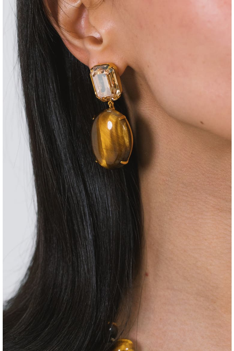 Xiomara Drop Earrings, Alternate, color, TIGERS EYE
