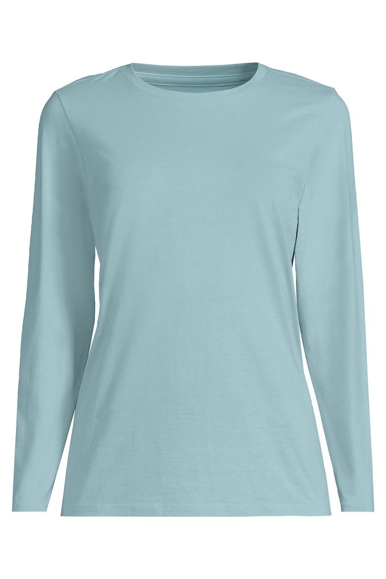 Supima Cotton Long Sleeve Crewneck T-shirt, Alternate, color, Light Seagrass