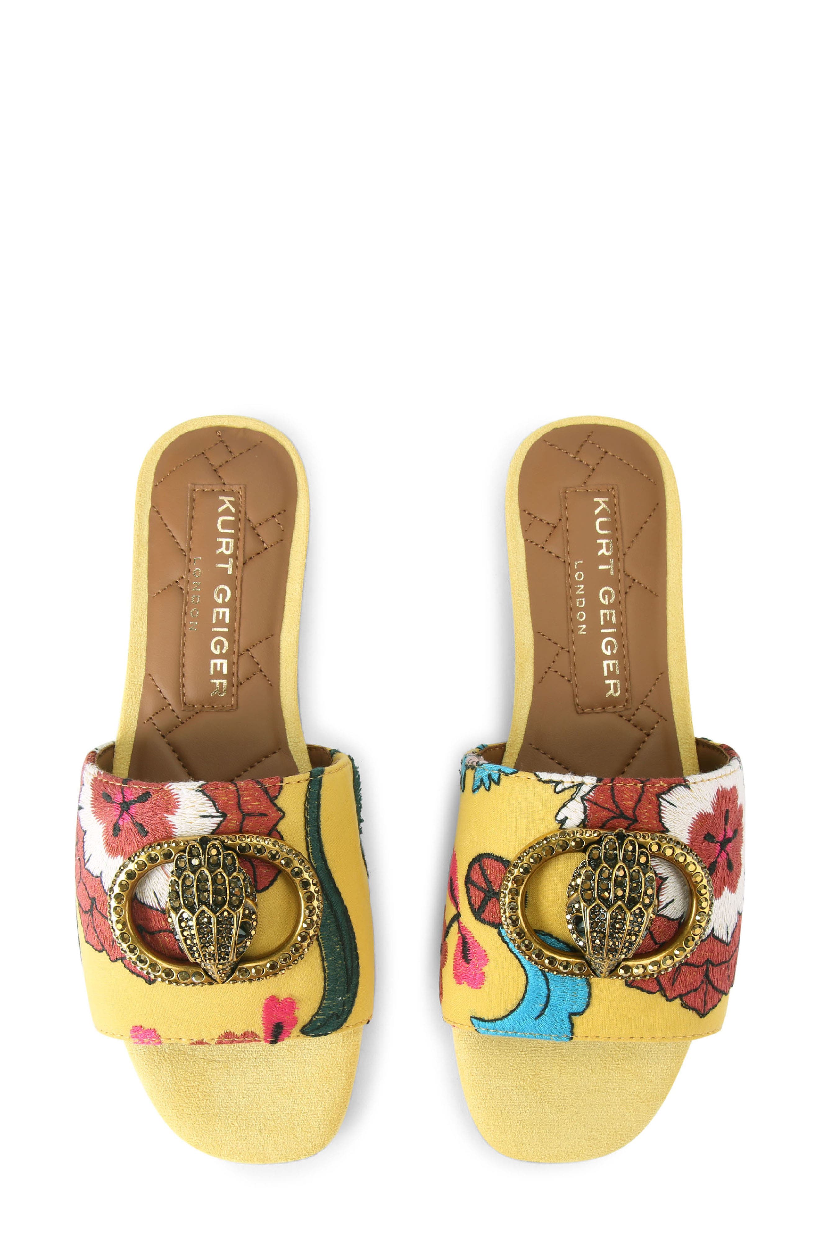 Kurt Geiger London Chelsea Leather Slide Sandal, Alternate, color, Yellow