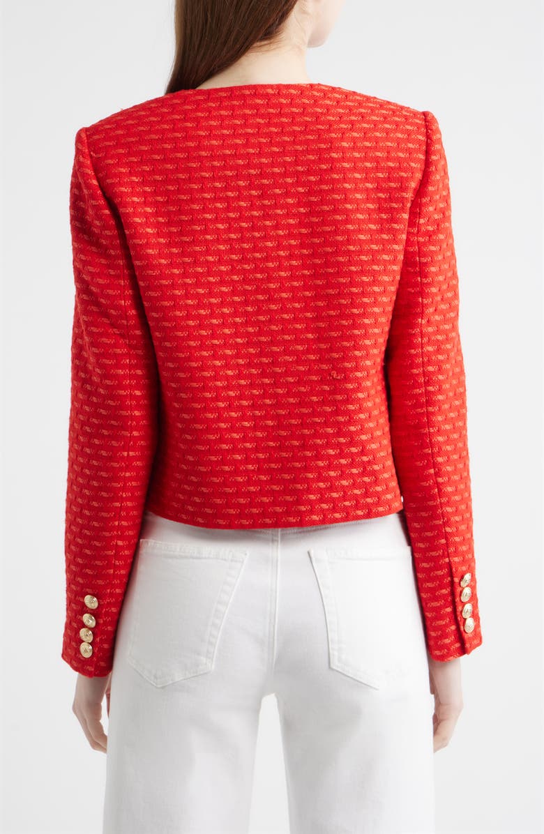 Elie Tahari The Marlena Metallic Tweed Jacket, Alternate, color, Poppy Glow Tweed