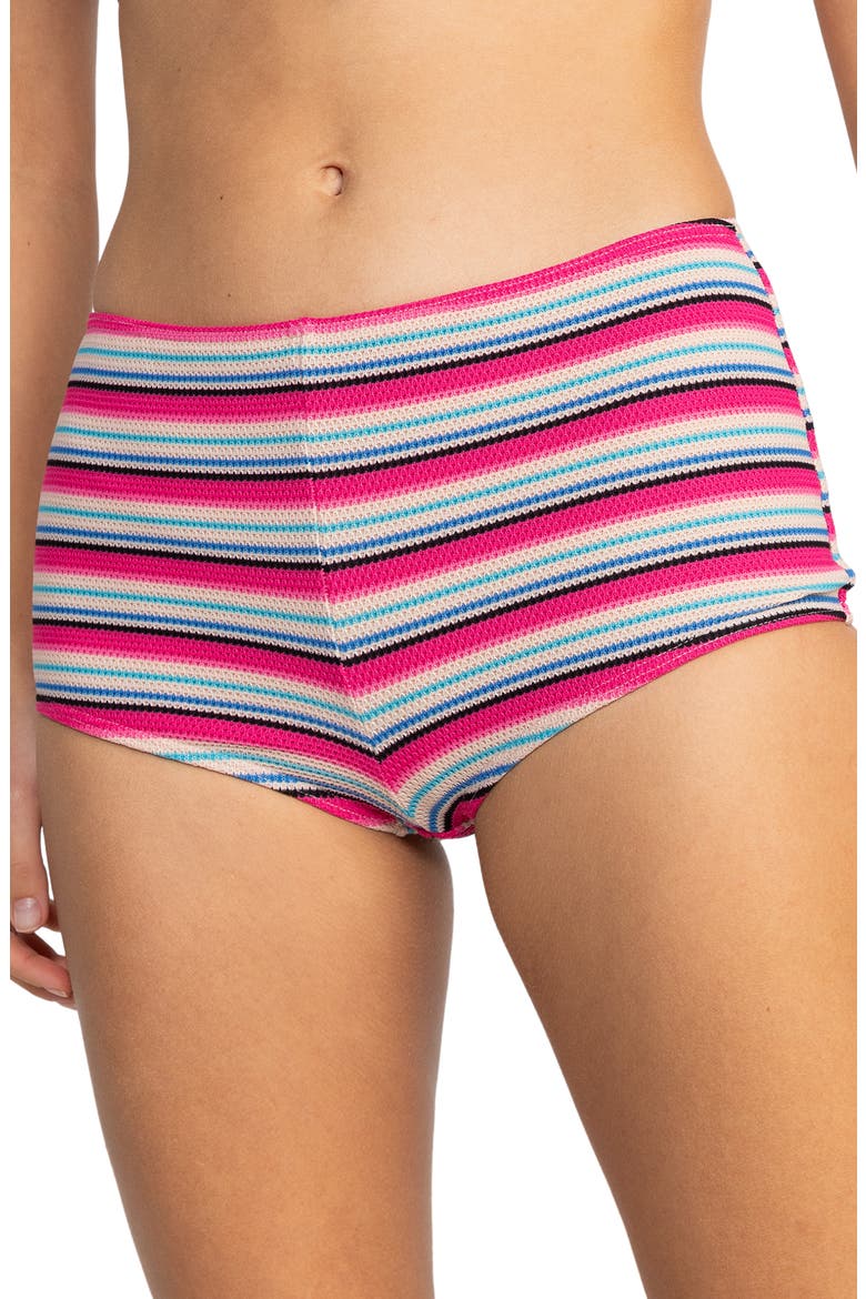 Paraiso Stripe Shorty Bikini Bottoms, Main, color, BRAZILIAN SAND PARAI