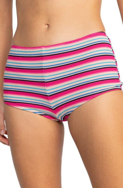 Paraiso Stripe Shorty Bikini Bottoms