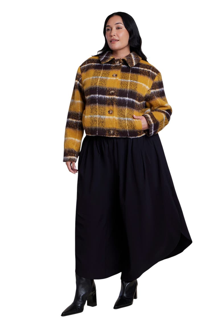 Brushed Plaid Jacket (plus), Alternate, color, CHOCOLATE HONEY PLAID