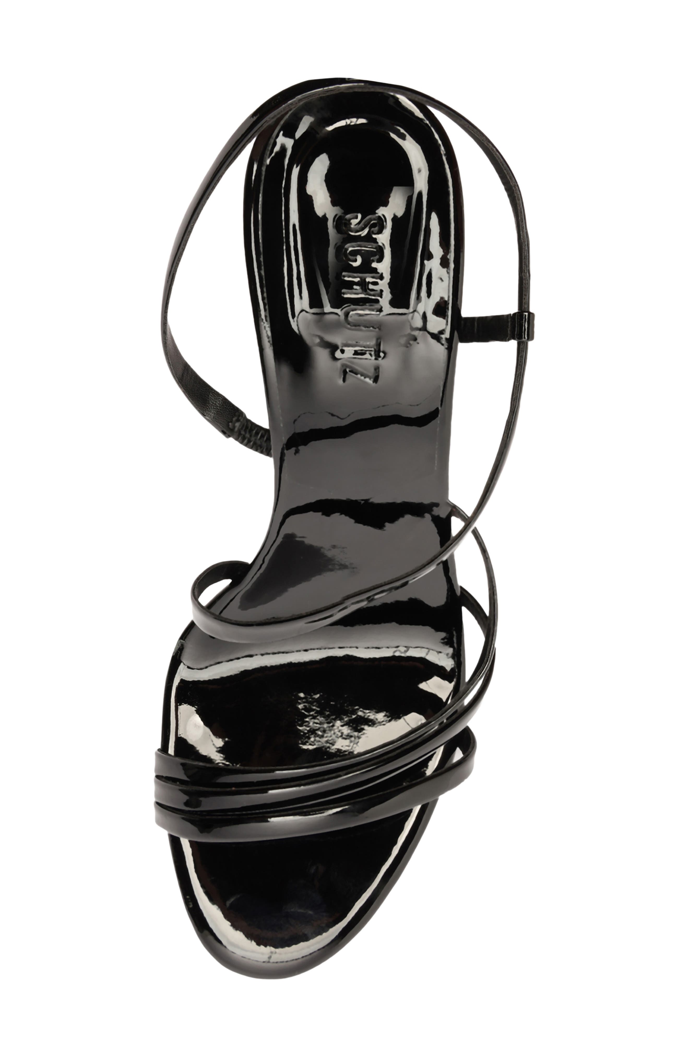Schutz Annie Curve Stiletto Sandal, Alternate, color, Black
