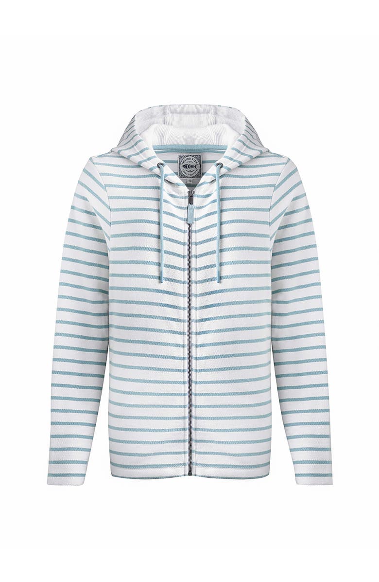 Weird Fish Striped Full Zip Hoodie, Alternate, color, Mineral Blue