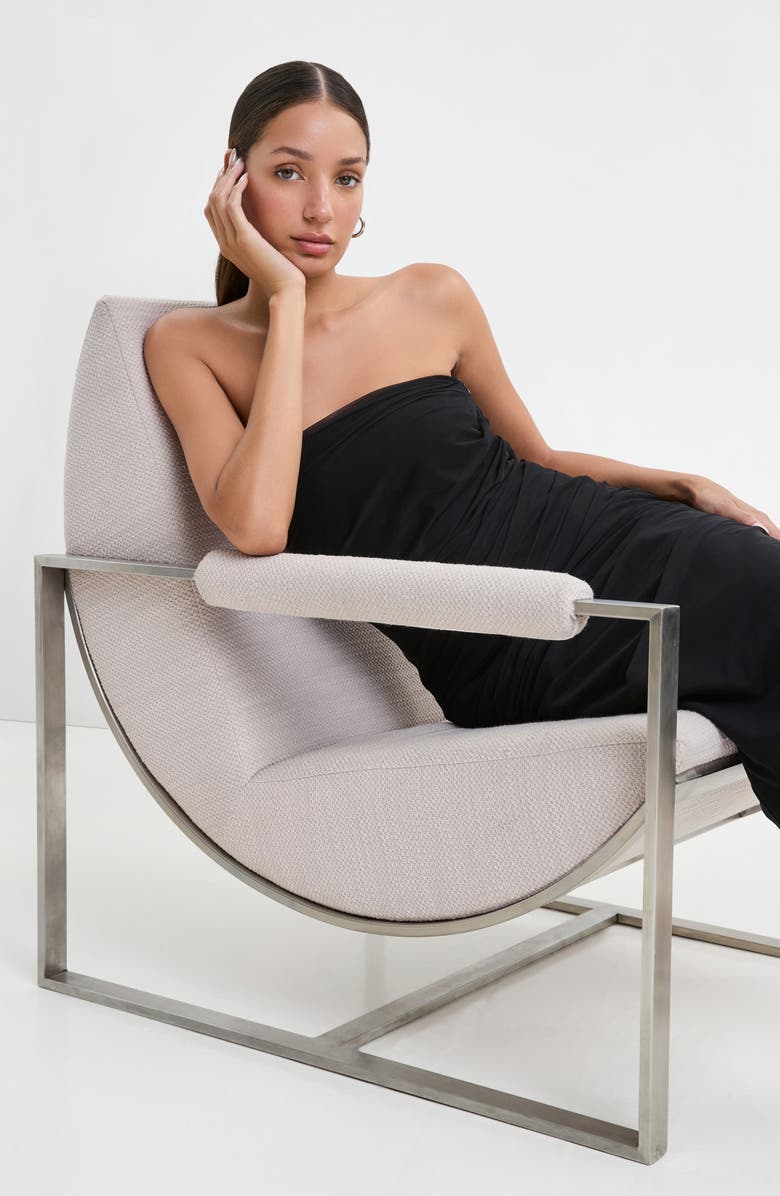 Marcella Lilah Ruched Strapless Midi Dress, Alternate, color, Black