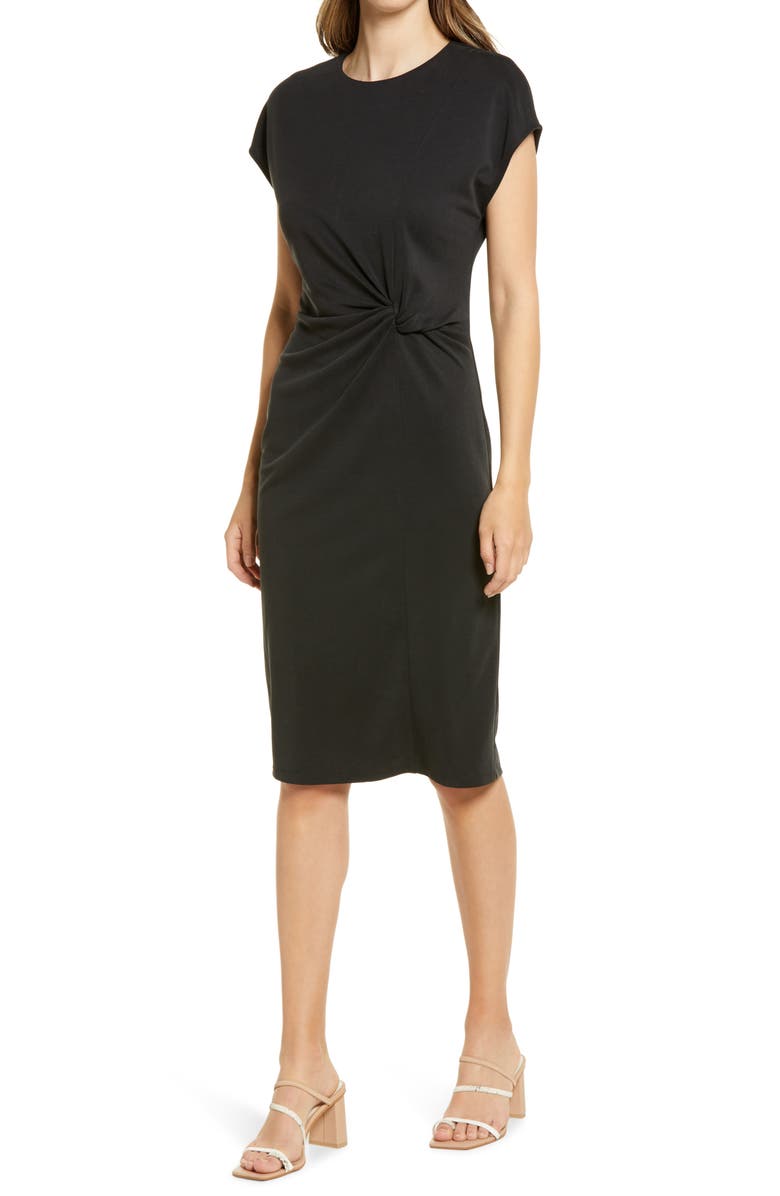 Halogen<sup>®</sup> Twist Front Knit Sheath Dress, Main, color,