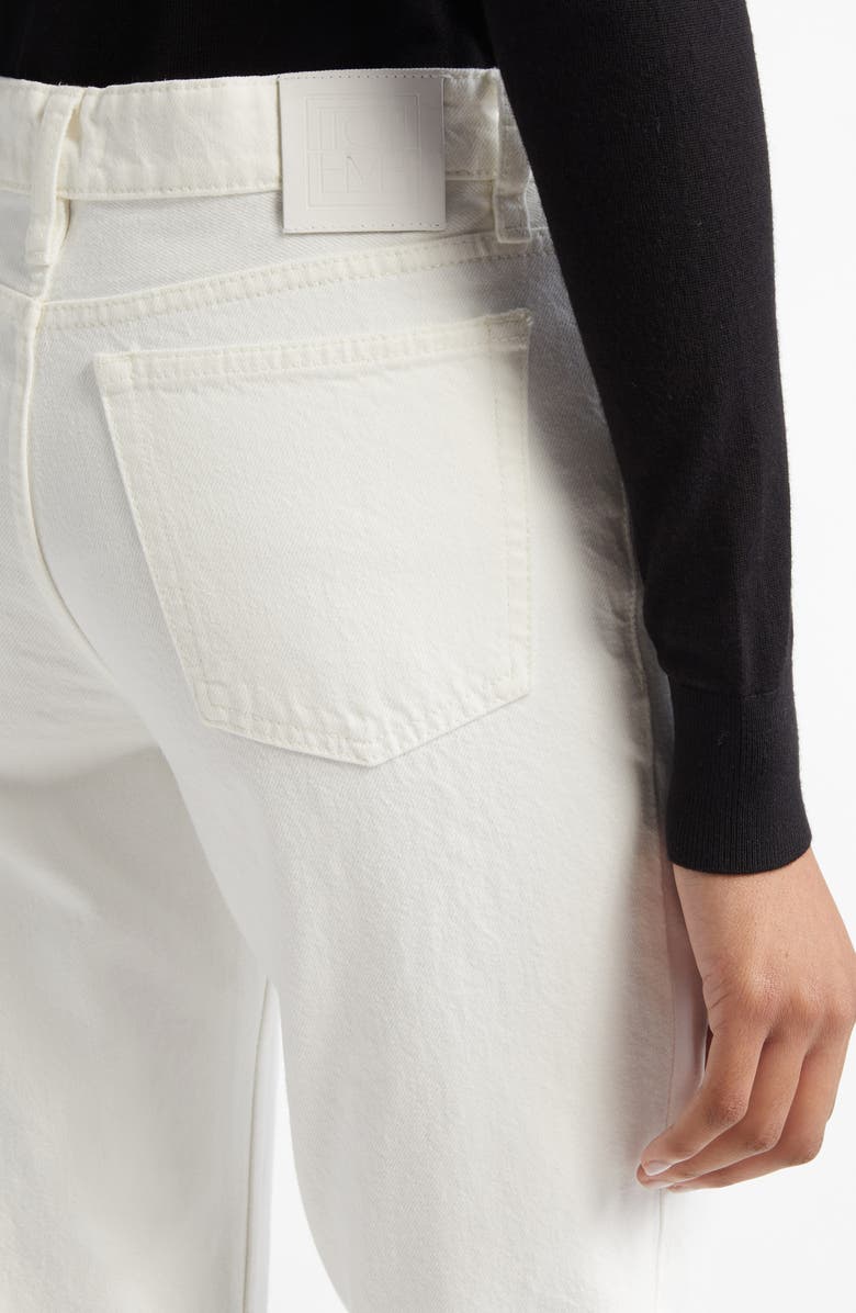 TOTEME Low Rise Organic Cotton Tapered Straight Leg Jeans, Alternate, color, White
