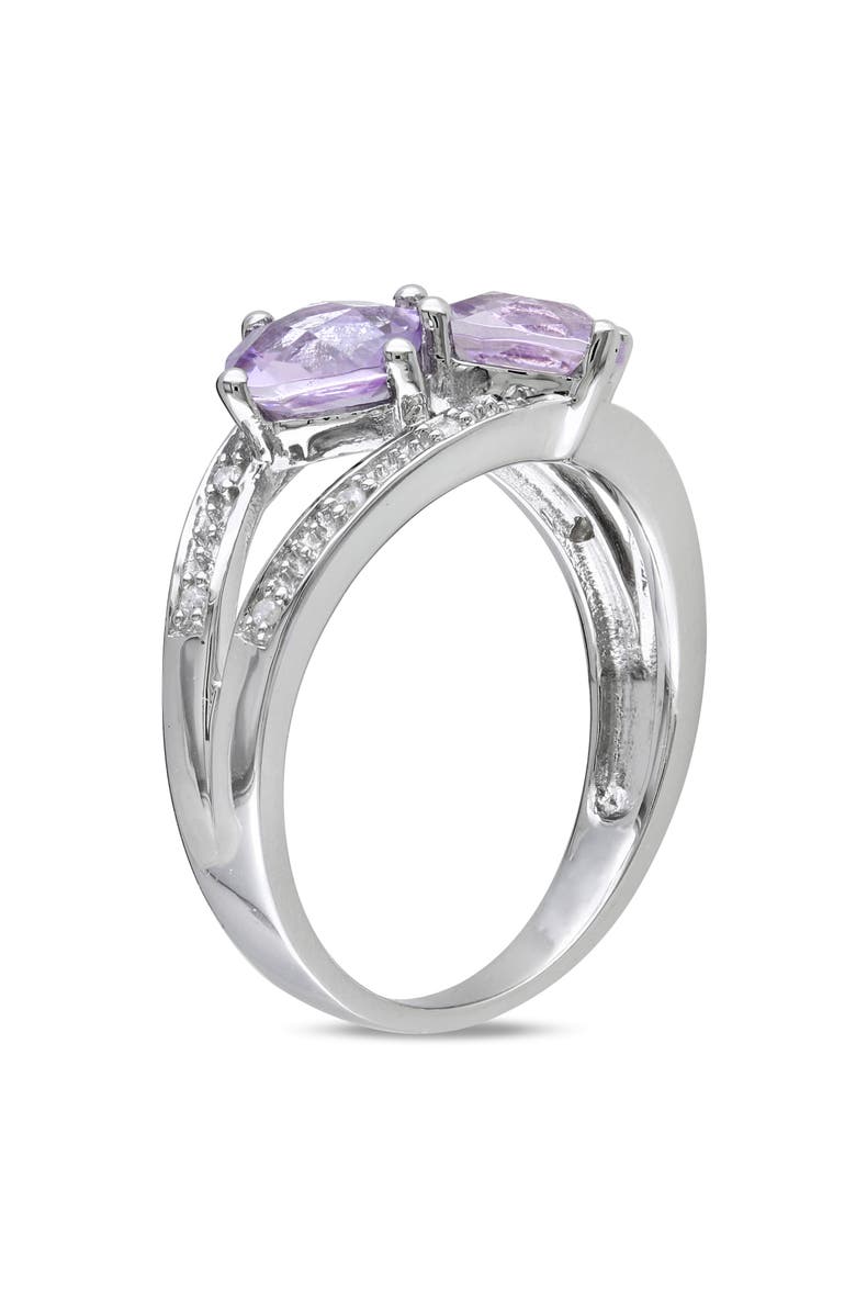 Julianna B. Rose de France & Diamond 2-Stone Ring, Alternate, color, Rose De France