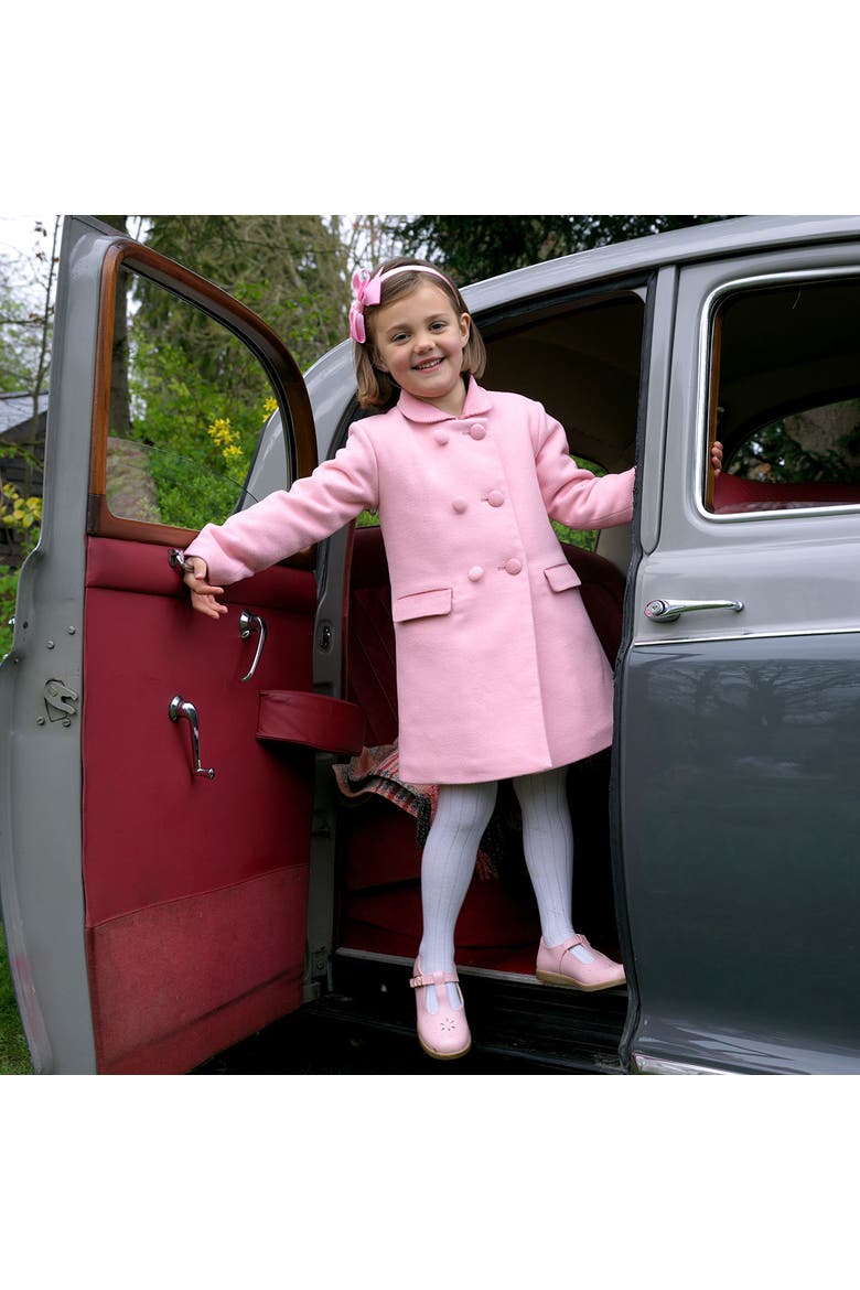 Corduroy Trim Dress Coat, Alternate, color, Pink