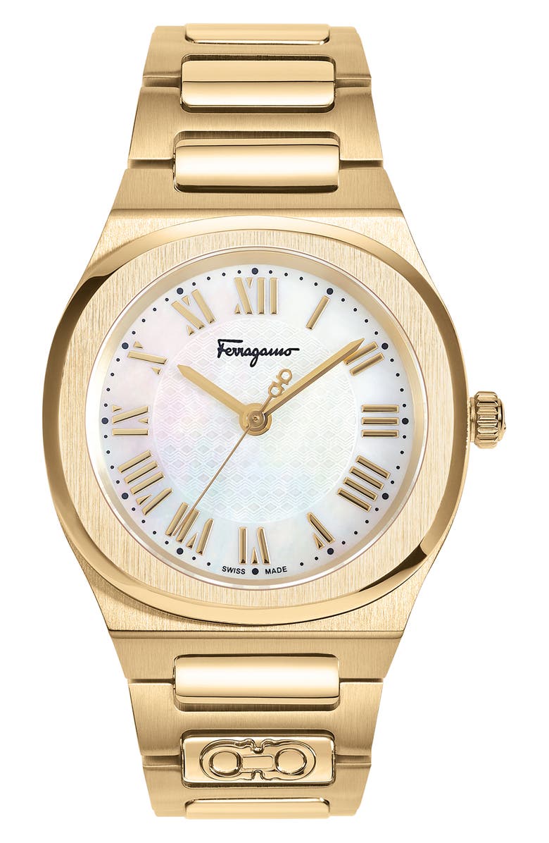 FERRAGAMO Elliptical Bracelet Watch, 36mm, Main, color, 