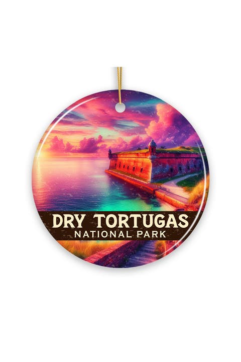 Dry Tortugas National Park Sunset Fort Ceramic Ornament