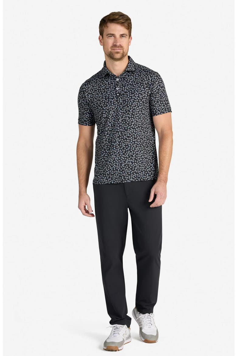 Core Tropical Floral Print Performance Polo, Alternate, color, STATIC STRIKER