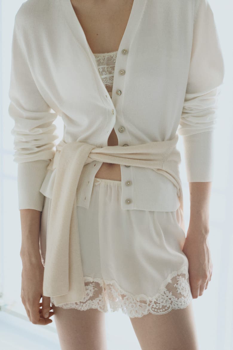 Fine-knit Cardigan, Alternate, color, White