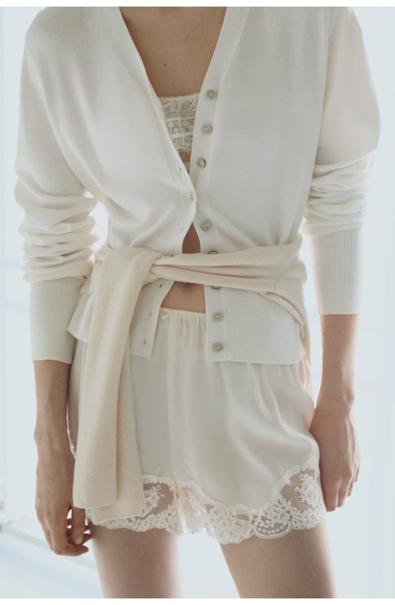 H&M Fine-knit Cardigan, Alternate, color, White