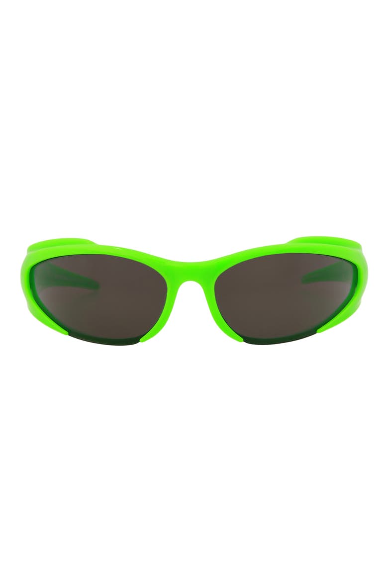80mm Wrap Sunglasses, Main, color, GREEN GREEN GREY