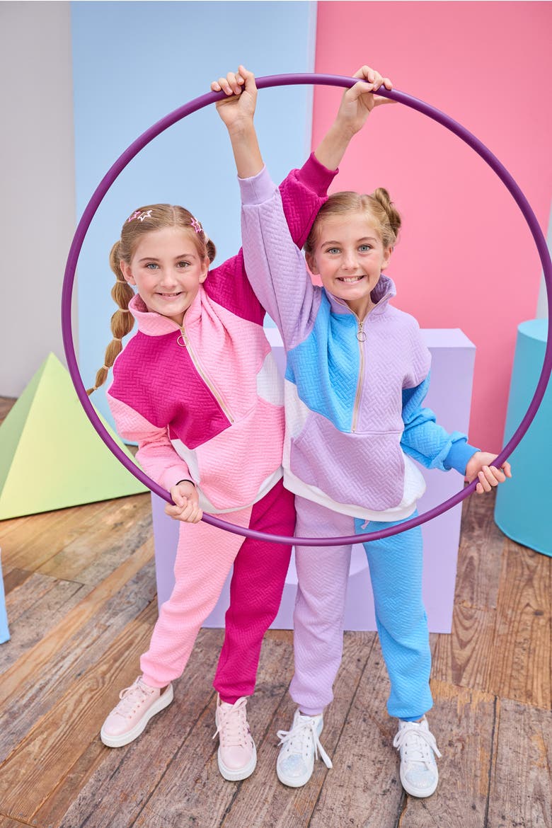 Kids' Color Block Jogger, Alternate, color, Lavender & Blue