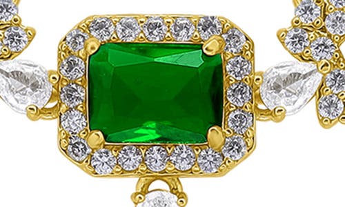 Christian Siriano Emerald Cut Cubic Zirconia Pendant Necklace & Stud Earrings Set In Multi